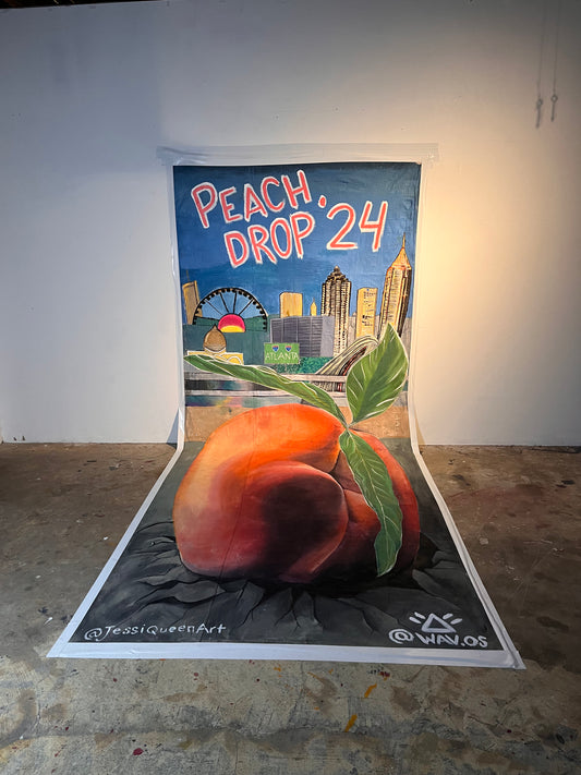 Peach Drop 2024 mural